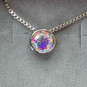 Certified, 1CT Mystic Moissanite Diamond pendant